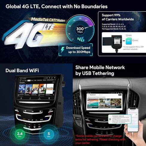 XTRONS 8 Inch Android 14 Car Stereo for Cadillac ATS SRX XTS CTS with Motorized Faceplate Storage Compartment, IPS Touch Screen Global 4G GPS Navigation Support Wireless Car Play Android Auto (4+64GB) in Saudi Arabia