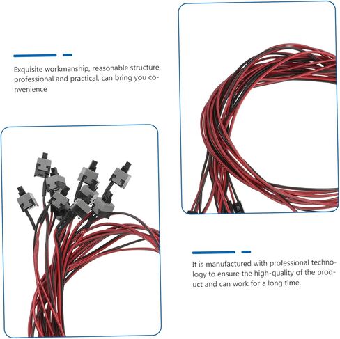 DOITOOL ATX Computer Power Button Cable for Desktop PC 10PCS Power Supply Reset Cord LED Indicator Compatible ATX Cases and Motherboards in Saudi Arabia