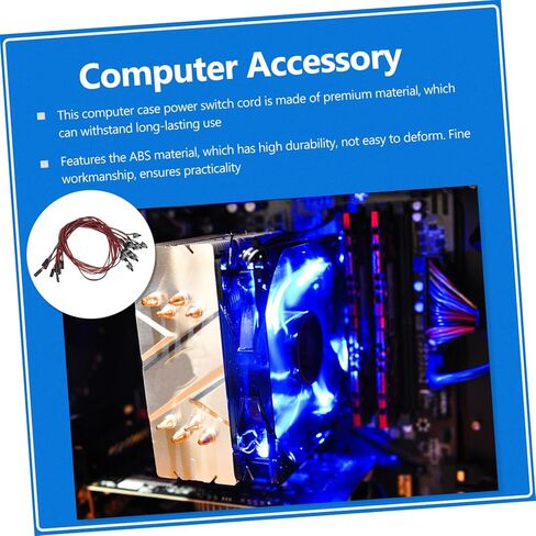 DOITOOL ATX Computer Power Button Cable for Desktop PC 10PCS Power Supply Reset Cord LED Indicator Compatible ATX Cases and Motherboards in Saudi Arabia