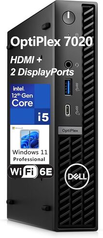 كمبيوتر مكتبي Dell OptiPlex 7020 MFF للأعمال، 7000 Micro Form Factor Mini، Intel Hexa-Core i5-12500T (Beat i7-11700T)، ذاكرة الوصول العشوائي DDR5 سعة 64 جيجابايت، 4 تيرابايت PCIe SSD، WiFi 6E، HDMI + 2 DisplayPorts، Windows 11 Pro in Kuwait