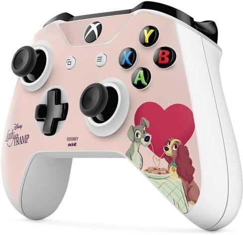 ملصق Skinit المخصص للألعاب متوافق مع وحدة تحكم Xbox One S - تصميم عشاء Disney Lady & The Tramp Spaghetti Dinner المرخص رسميًا in Kuwait