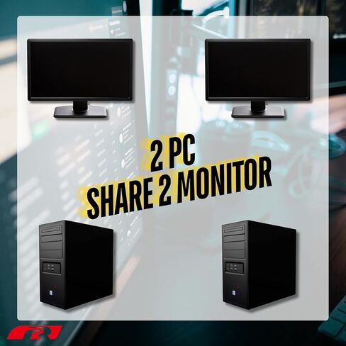 Rextron 8K DisplayPort 1.4 KVM Switch for 2 Computers 2 Monitors, USB 3.2 Gen 2 (10 Gbps), HDCP 2.2 Compliant, EDID Emulator, HDR, Deep Color, Plug & Play, Ideal for Office and Gaming, PAAG-ET3122B in Saudi Arabia