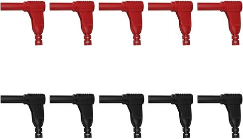 10PCS 4MM Right Angle 90 Degree Banana Safety Welding Assembly Test Leads Connectors J.10039(5 red 5 Black) in Saudi Arabia