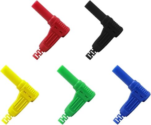 10PCS 4MM Right Angle 90 Degree Banana Safety Welding Assembly Test Leads Connectors J.10039(5 red 5 Black) in Saudi Arabia