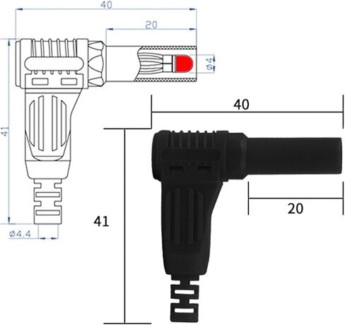 10PCS 4MM Right Angle 90 Degree Banana Safety Welding Assembly Test Leads Connectors J.10039(5 red 5 Black) in Saudi Arabia