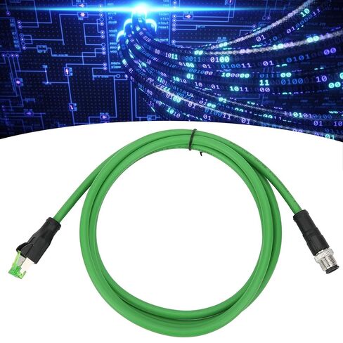 Walfront Water Proof Ethernet Cable to RJ45 Patch Cord, 3Meter IP67 Shielded CAT5E 24AWG Flexible Industrial Ethernet Cable for Machinery Assembly and Harsh Environments in Saudi Arabia