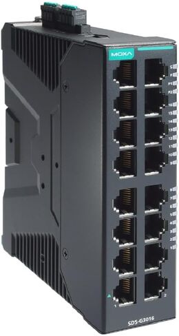 SDS-G3016 - محول إيثرنت ذكي صناعي كامل جيجابت مع منافذ 16 جيجا، -10 إلى 60 درجة مئوية (Moxa) in Saudi Arabia