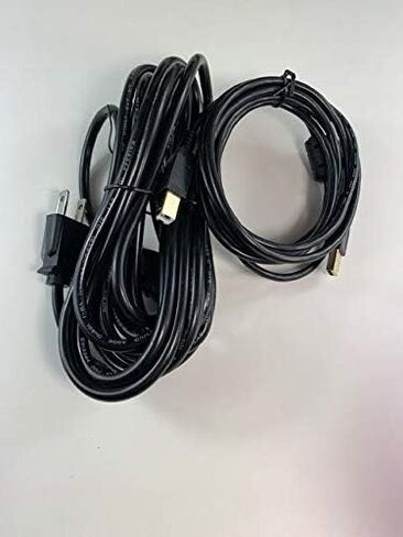 [مدرج في قائمة UL] سلك طاقة تيار متردد OMNIHIL بطول 15 قدم + كابل USB-B بطول 8 قدم متوافق مع الماسح الضوئي للأفلام Canon CanoScan FS-4000US مقاس 35 مم in Kuwait