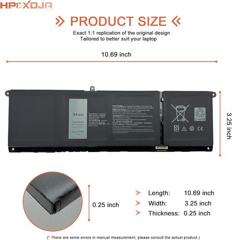 V6W33 Laptop Battery Replacement for Dell Latitude 3320 3420 3520 Vostro 5510 5515 Inspiron 5410 5418 3510 3511 3515 5515 Series notebook 0WV3K8 0VKYJX 0MVK11 0XDY9K G91J0 0PG8YJ 15V 54Wh 3420mAh in Kuwait