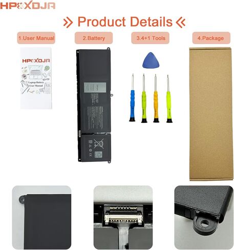 V6W33 Laptop Battery Replacement for Dell Latitude 3320 3420 3520 Vostro 5510 5515 Inspiron 5410 5418 3510 3511 3515 5515 Series notebook 0WV3K8 0VKYJX 0MVK11 0XDY9K G91J0 0PG8YJ 15V 54Wh 3420mAh in Kuwait