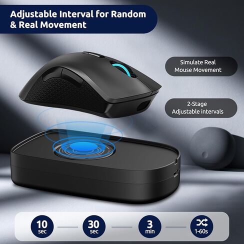 Mouse Jiggler، نحيف للغاية، 20 ديسيبل هادئ وبدون ضوضاء، محرك ماوس غير قابل للاكتشاف يحاكي الحركة الواقعية، هزاز بدون سائق للحفاظ على جهاز الكمبيوتر نشطًا وآمنًا in Kuwait