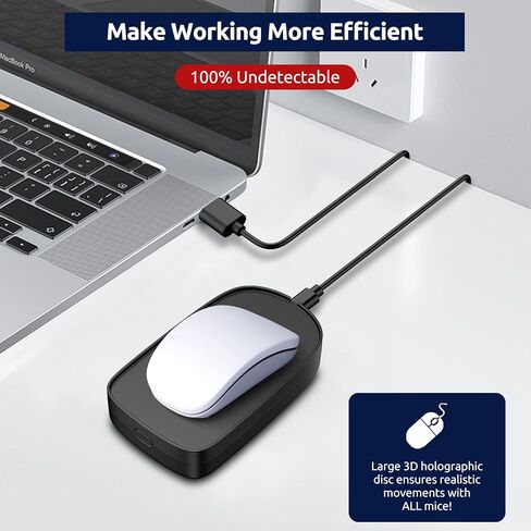 Mouse Jiggler، نحيف للغاية، 20 ديسيبل هادئ وبدون ضوضاء، محرك ماوس غير قابل للاكتشاف يحاكي الحركة الواقعية، هزاز بدون سائق للحفاظ على جهاز الكمبيوتر نشطًا وآمنًا in Kuwait