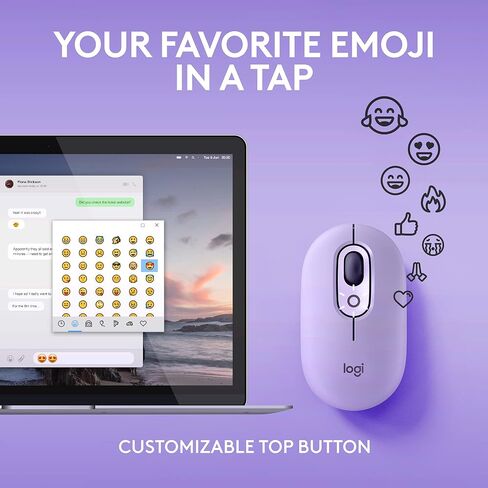 ماوس Logitech POP، ماوس لاسلكي مع رموز تعبيرية قابلة للتخصيص، تقنية SilentTouch، تمرير دقيق/سريع، تصميم مضغوط، بلوتوث، أجهزة متعددة، متوافق مع نظام التشغيل - Cosmos (متجدد) in Kuwait