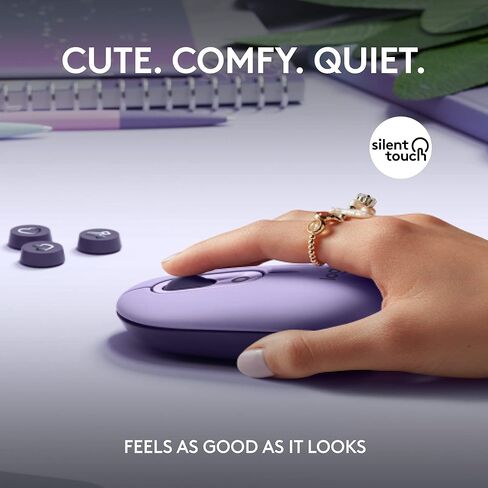 ماوس Logitech POP، ماوس لاسلكي مع رموز تعبيرية قابلة للتخصيص، تقنية SilentTouch، تمرير دقيق/سريع، تصميم مضغوط، بلوتوث، أجهزة متعددة، متوافق مع نظام التشغيل - Cosmos (متجدد) in Kuwait