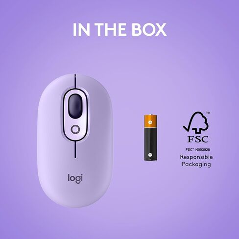 ماوس Logitech POP، ماوس لاسلكي مع رموز تعبيرية قابلة للتخصيص، تقنية SilentTouch، تمرير دقيق/سريع، تصميم مضغوط، بلوتوث، أجهزة متعددة، متوافق مع نظام التشغيل - Cosmos (متجدد) in Kuwait