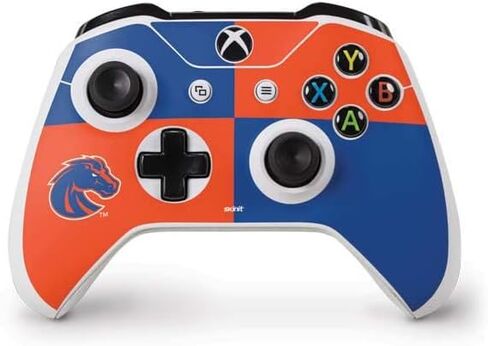 ملصق Skinit المخصص للألعاب متوافق مع وحدة تحكم Xbox One S - تصميم مربعات مرخص رسميًا من College Boise State Broncos in Kuwait