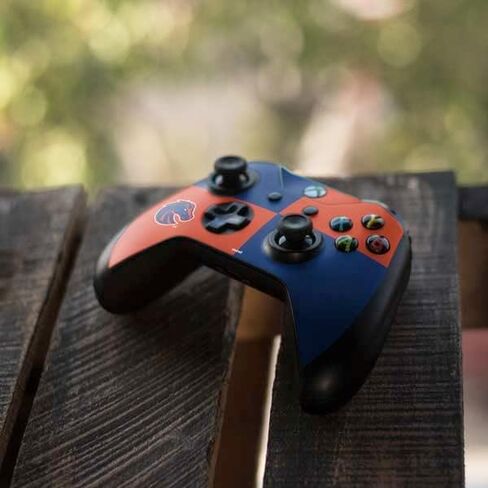 ملصق Skinit المخصص للألعاب متوافق مع وحدة تحكم Xbox One S - تصميم مربعات مرخص رسميًا من College Boise State Broncos in Kuwait