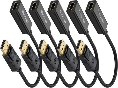 4K Display Port to HDMI Adapter 5-Pack, Uni-Directional DisplayPort (DP) to HDMI Adapter Male to Female Converter Compatible with Laptop/Computer/AMD/NVIDIA, Monitor/HDTV/Projector in Saudi Arabia