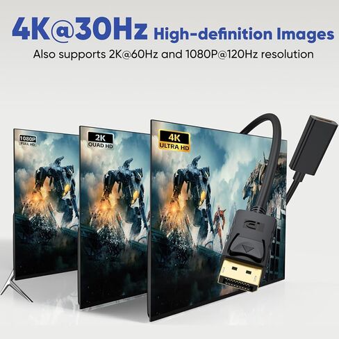4K Display Port to HDMI Adapter 5-Pack, Uni-Directional DisplayPort (DP) to HDMI Adapter Male to Female Converter Compatible with Laptop/Computer/AMD/NVIDIA, Monitor/HDTV/Projector in Saudi Arabia