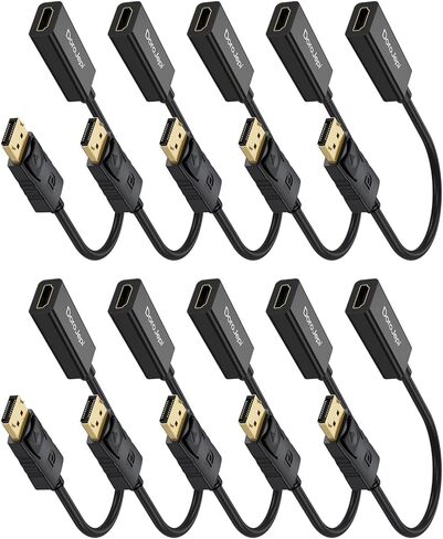 4K Display Port to HDMI Adapter 5-Pack, Uni-Directional DisplayPort (DP) to HDMI Adapter Male to Female Converter Compatible with Laptop/Computer/AMD/NVIDIA, Monitor/HDTV/Projector in Saudi Arabia