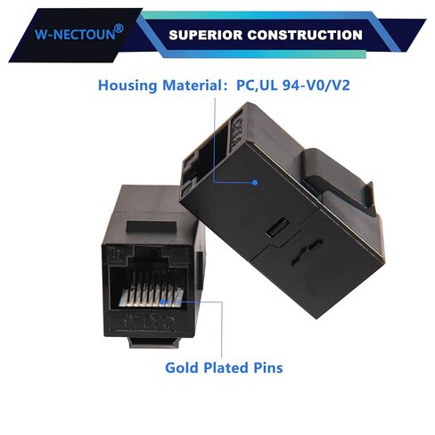 CAT6 RJ45 قارنات التوصيل كيستون 25 حزمة، القط 6 مقابس حجر الزاوية، مقابس إيثرنت كيستون أنثى إلى أنثى، قارنات UTP RJ45 أو لوحة التصحيح، لوحة الحائط، أسود in Kuwait