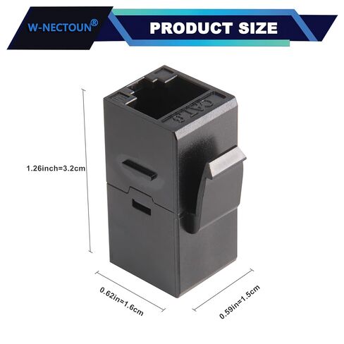CAT6 RJ45 قارنات التوصيل كيستون 25 حزمة، القط 6 مقابس حجر الزاوية، مقابس إيثرنت كيستون أنثى إلى أنثى، قارنات UTP RJ45 أو لوحة التصحيح، لوحة الحائط، أسود in Kuwait