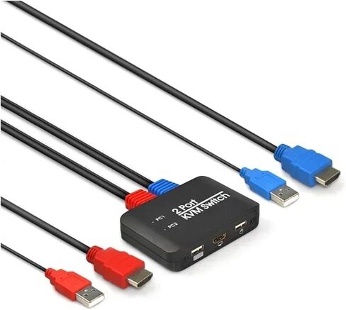 4K@60Hz 2 Port KVM Switch Support Keyboard and Mouse Control KVM Switch 2 Input 1 Output for Computer Laptop DVD PS*5 HDTV in Saudi Arabia
