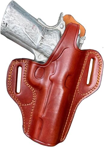 EDS Leather Gun Holster for Browning Hi Power & Similar Guns Cocked Ready Owb Thumbreak Brown Right Hand in Saudi Arabia