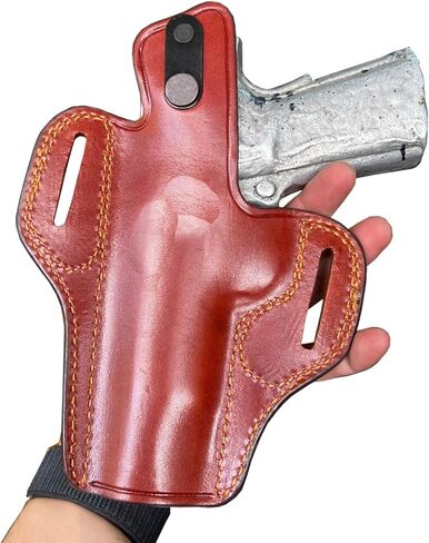 EDS Leather Gun Holster for Browning Hi Power & Similar Guns Cocked Ready Owb Thumbreak Brown Right Hand in Saudi Arabia