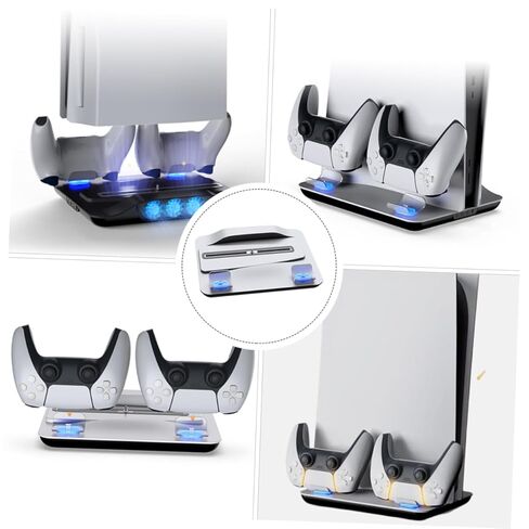HOMSFOU Multipurpose Cooling Stand for Controller Charger Usb Hub Led Indicator Light Efficient Air Circulation Dual Charging Dock for Game Consoles White in Saudi Arabia