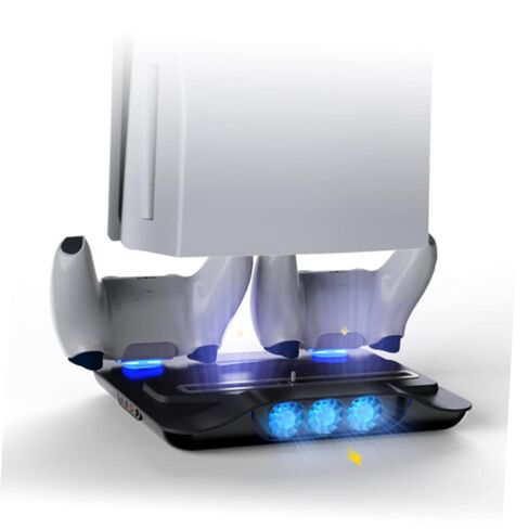 HOMSFOU Multipurpose Cooling Stand for Controller Charger Usb Hub Led Indicator Light Efficient Air Circulation Dual Charging Dock for Game Consoles White in Saudi Arabia