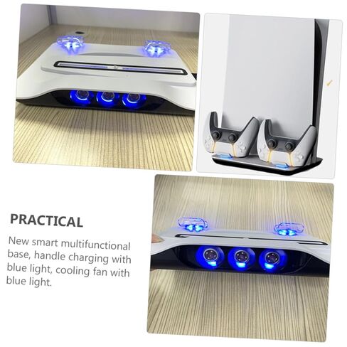 HOMSFOU Multipurpose Cooling Stand for Controller Charger Usb Hub Led Indicator Light Efficient Air Circulation Dual Charging Dock for Game Consoles White in Saudi Arabia