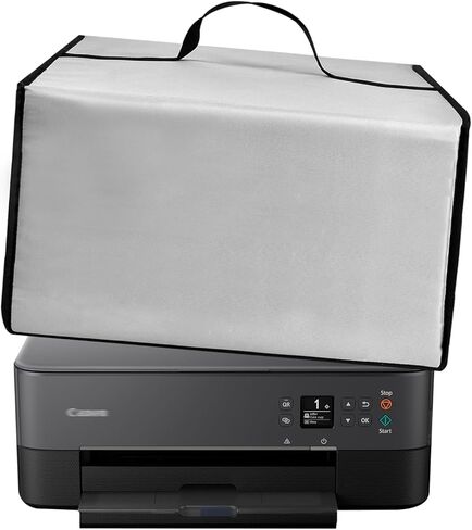 Printer Dust Cover Heavy Duty Antistatic Waterproof 600D Nylon Convenient Protector Case for PIXMA TS6420a/TS3720 All-in-One Wireless Inkjet Printer [Print, Copy, Scan] (Silver) in Saudi Arabia