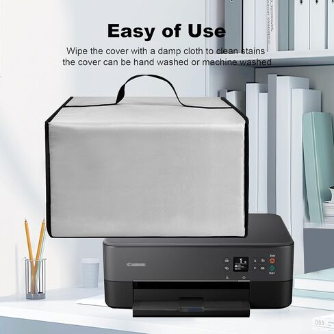 Printer Dust Cover Heavy Duty Antistatic Waterproof 600D Nylon Convenient Protector Case for PIXMA TS6420a/TS3720 All-in-One Wireless Inkjet Printer [Print, Copy, Scan] (Silver) in Saudi Arabia