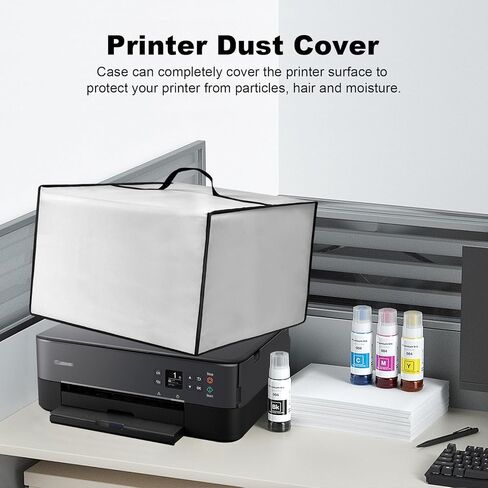 Printer Dust Cover Heavy Duty Antistatic Waterproof 600D Nylon Convenient Protector Case for PIXMA TS6420a/TS3720 All-in-One Wireless Inkjet Printer [Print, Copy, Scan] (Silver) in Saudi Arabia