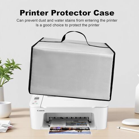 Printer Dust Cover Heavy Duty Antistatic Waterproof 600D Nylon Convenient Protector Case for PIXMA TS6420a/TS3720 All-in-One Wireless Inkjet Printer [Print, Copy, Scan] (Silver) in Saudi Arabia