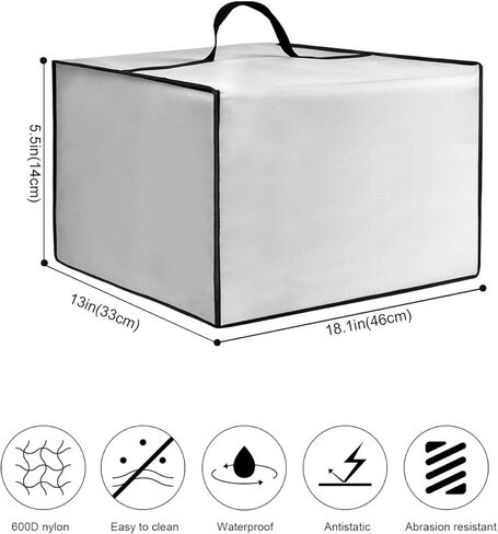 Printer Dust Cover Heavy Duty Antistatic Waterproof 600D Nylon Convenient Protector Case for PIXMA TS6420a/TS3720 All-in-One Wireless Inkjet Printer [Print, Copy, Scan] (Silver) in Saudi Arabia