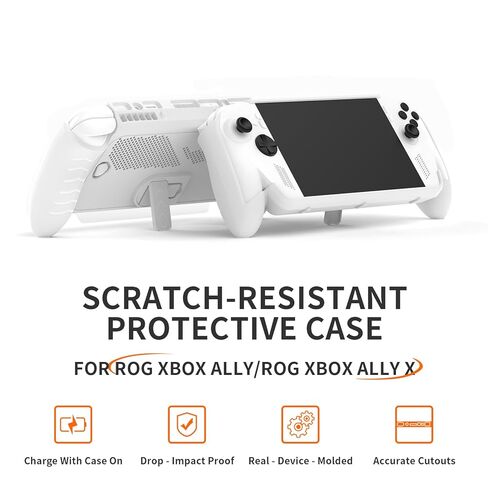 TPU Ergonomic Handle Grip Cover for ROG XBOX Ally/Ally X Game Console Anti-Slip Shockproof Drop-resistant Flexible Skin-friendly Handheld Case Host Shell Accessories with Adjustable-angle Kickstand in Saudi Arabia
