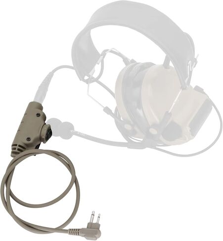 HEARFALCOM U94 PTT Tactical Headset Adapter V2 PTT Push to Talk Adapter Kenwoo 2 Pin Ptt Compatible with Civilian Version Tactical Headset Suitable for Airsoft Hunting Sports (DE 1) in Kuwait