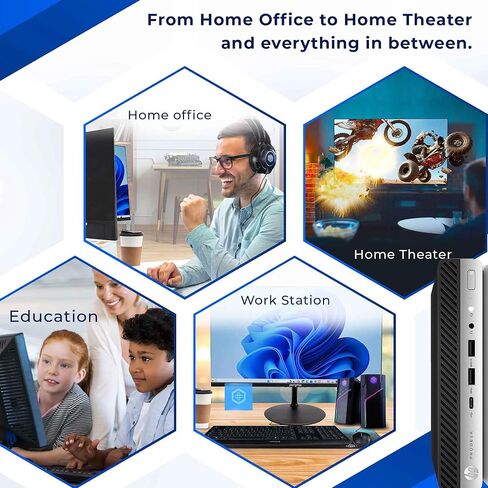 كمبيوتر مكتبي HP ProDesk 600 G3 Mini PC، Intel Core i5-6500 (رباعي النواة) ذاكرة الوصول العشوائي 16 جيجابايت 256 جيجابايت PCIe محرك الحالة الصلبة USB-C، لوحة المفاتيح والماوس، واي فاي، BT، Windows 11 (متجدد) in Kuwait