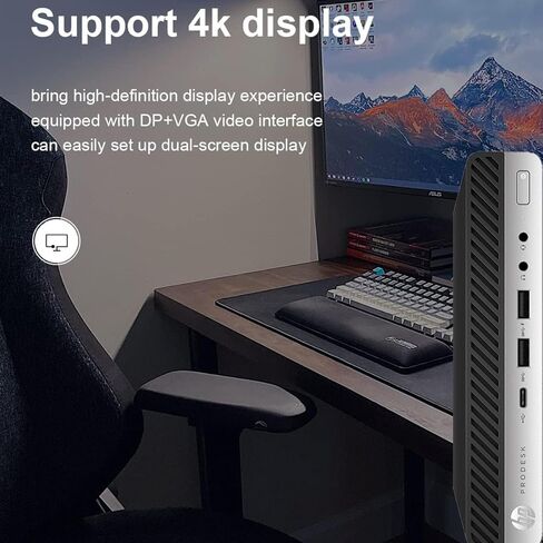 كمبيوتر مكتبي HP ProDesk 600 G3 Mini PC، Intel Core i5-6500 (رباعي النواة) ذاكرة الوصول العشوائي 16 جيجابايت 256 جيجابايت PCIe محرك الحالة الصلبة USB-C، لوحة المفاتيح والماوس، واي فاي، BT، Windows 11 (متجدد) in Kuwait