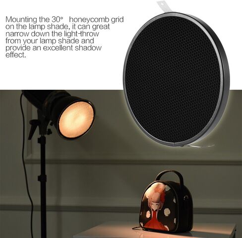 Grid 30 Degree for 7" Standard Lamp Shade, Excellent Shadow Effect for Photography, Aluminum Material, 16.8cm Diameter, ArtWeddingPortrait Studio Accessories in Saudi Arabia