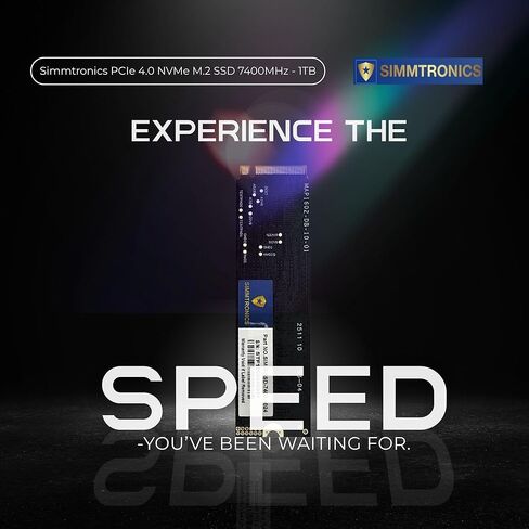 Simmtronics 1TB PCIe 4.0 NVMe M.2 SSD | Up to 7400MB/s Read, 6000MB/s Write | DRAM Cache & 3D TLC NAND | High-Endurance 800 TBW | Desktop, Laptop & Console Compatible | 5-Year Warranty in Saudi Arabia
