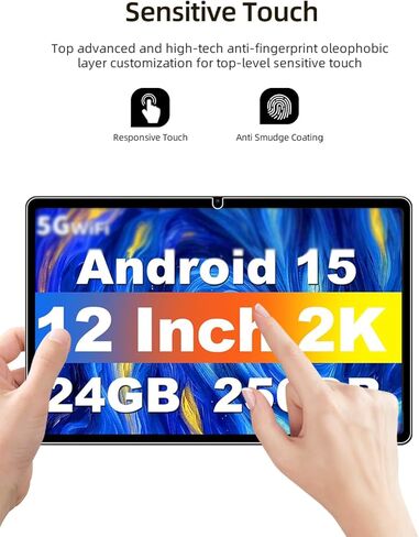 واقي شاشة لجهاز JJGJ TAB9 اللوحي مقاس 12 بوصة Android 15، طبقة من الزجاج المقوى المقاوم للخدش عالي الدقة لحماية السقوط JJGJ TAB9، حساس للمس، مضاد لبصمات الأصابع، عبوة من قطعتين. in Kuwait