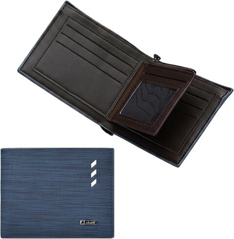 Fullbell Vintage Leather Wallet للرجال - 9 فتحات بطاقة و 2 Windows | تصميم سحاب متين خياطة | محفظة سعة كبيرة السفر مع صندوق الهدايا (القهوة) | هدايا عيد الأب. in Saudi Arabia
