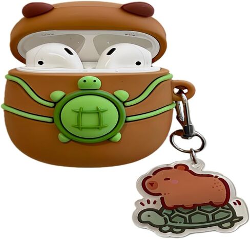 Case Compatible with AirPods Pro 3 2025, Cute Kawaii Otter Design Case Cover, Portable Soft Silicone Wireless Charging Earphone Shockproof Protector with Hook in Saudi Arabia