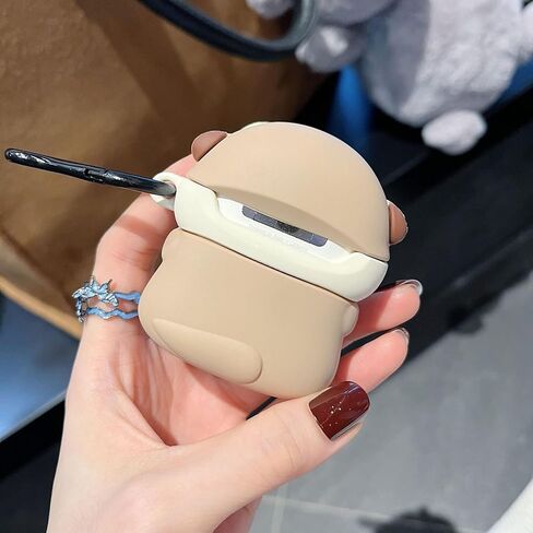 Case Compatible with AirPods Pro 3 2025, Cute Kawaii Otter Design Case Cover, Portable Soft Silicone Wireless Charging Earphone Shockproof Protector with Hook in Saudi Arabia