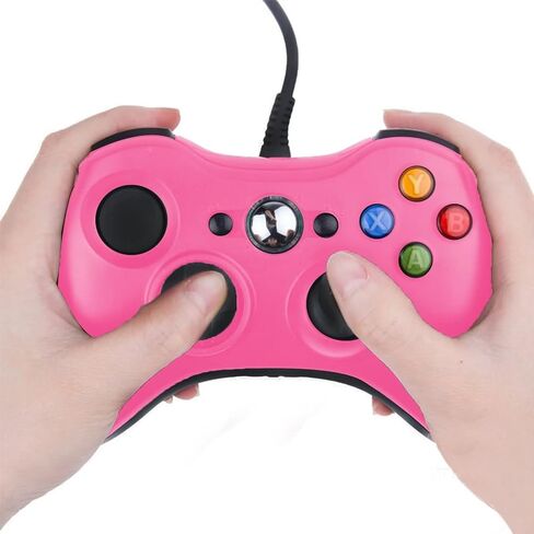 قطعة بديلة للوحة الألعاب السلكية USB لوحدة التحكم Xbox 360 /Slim لنظام التشغيل Windows 7/8/10 دعم وحدة تحكم Microsoft PC للعبة Steam (وردي) in Saudi Arabia