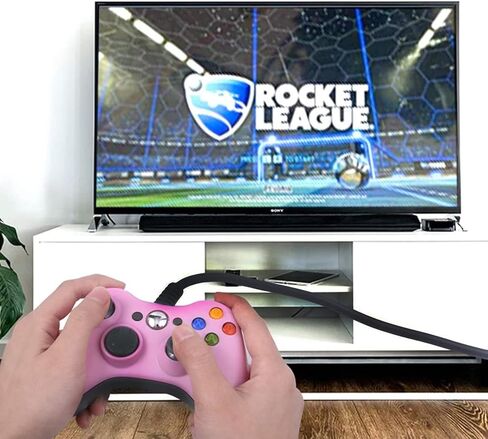 قطعة بديلة للوحة الألعاب السلكية USB لوحدة التحكم Xbox 360 /Slim لنظام التشغيل Windows 7/8/10 دعم وحدة تحكم Microsoft PC للعبة Steam (وردي) in Saudi Arabia