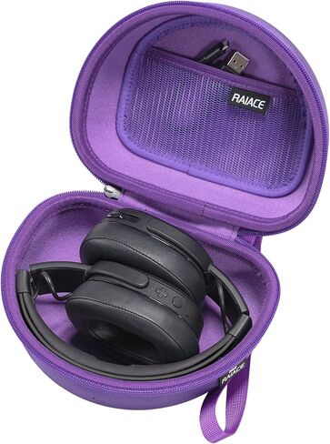 حقيبة تخزين صلبة من RAIACE متوافقة مع سماعات الرأس Skullcandy Crusher فوق الأذن، لسماعات الرأس TOZO HT3 والمزيد من سماعات الرأس القابلة للطي، وحقيبة حمل السفر. (الجراب فقط)-أرجواني in Kuwait